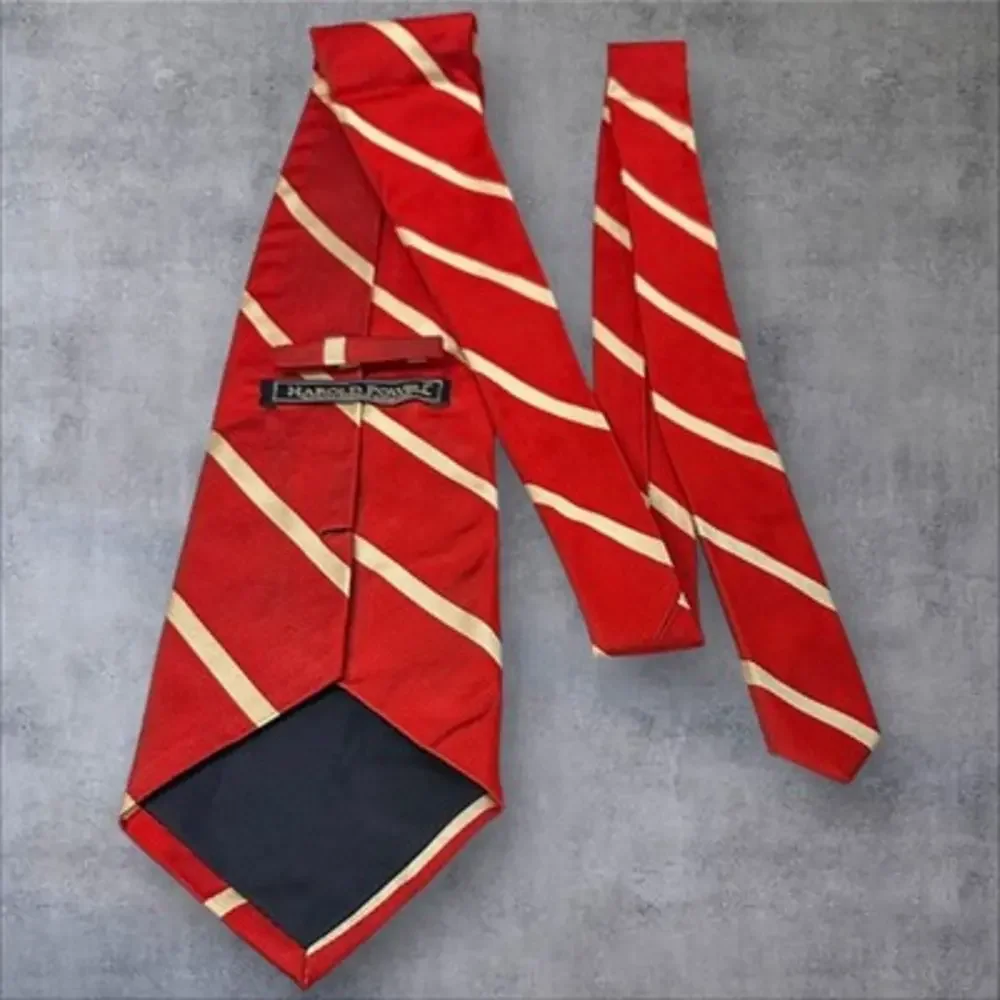 Harold Powell Neck Tie Adult Mens‎ Red/White Striped Silk USA Made 4” Necktie